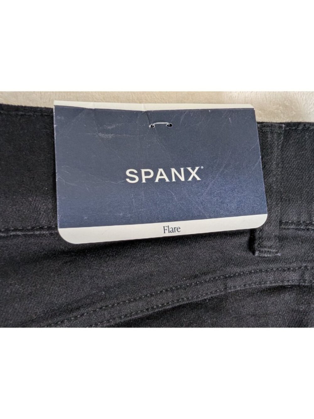 Spanx Flare Jeans Clean Black High Rise Pull On Womens NWT Boho 70s Size S - Picture 12 of 13